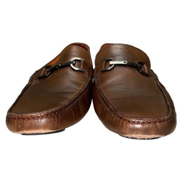 Donald Pliner Leather Horse Bit Shoes Mens Size 12 Brown Slip On Loafers main image 5